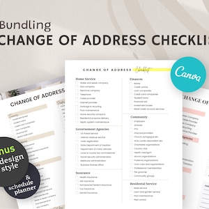 Change of Address Checklist for Real Estate Agents and Buyers | Real Estate Home Buyer Checklist | Realtor Moving Checklist | Edit in CANVA