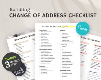 Change of Address Checklist for Real Estate Agents and Buyers | Real Estate Home Buyer Checklist | Realtor Moving Checklist | Edit in CANVA