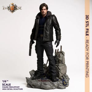 Resident Evil (Requiem) - Leon Sculpture STL File | Game 3D Print Model