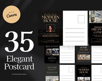 Elegant Real Estate Postcard Templates: Canva Editable (35)