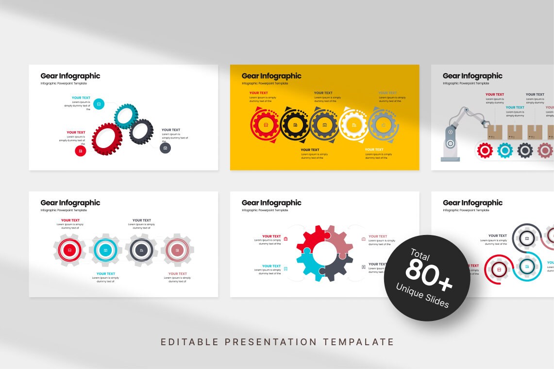Gear Infographic Powerpoint Template | Business Presentation Slides ...