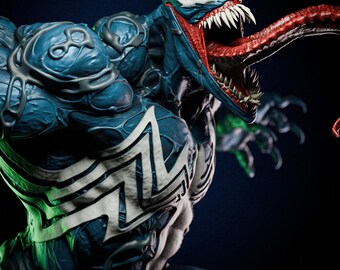 Venom Marvel / Escena de furia del simbionte STL (Estatua + Busto)