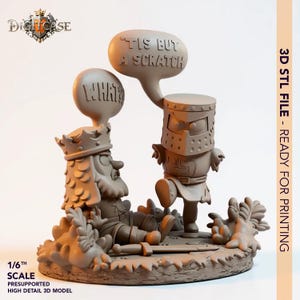 Chibi The Black Knight Diorama STL Print File | Presupported files