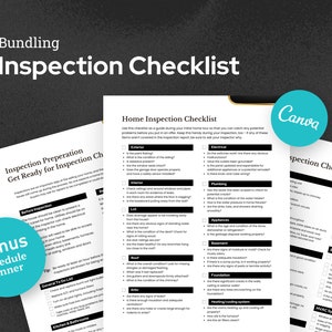 Luxury Real Estate Home Inspection Checklist | Home Buyer Checklist | Property Survey Checklist | House Inspection | Edit in CANVA.
