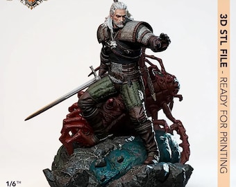 Geralt – Archivo STL del juego The Witcher a escala 1:10 / Descarga digital