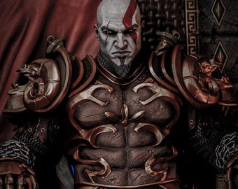 Estatua STL del Trono de Kratos de God of War + Busto / Rey Guerrero de la Furia Espartana