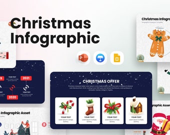 Festive Christmas Infographic Presentation Template | Holiday Graphics, Icons, and Seasonal Data Visualization for Marketing and Analytic