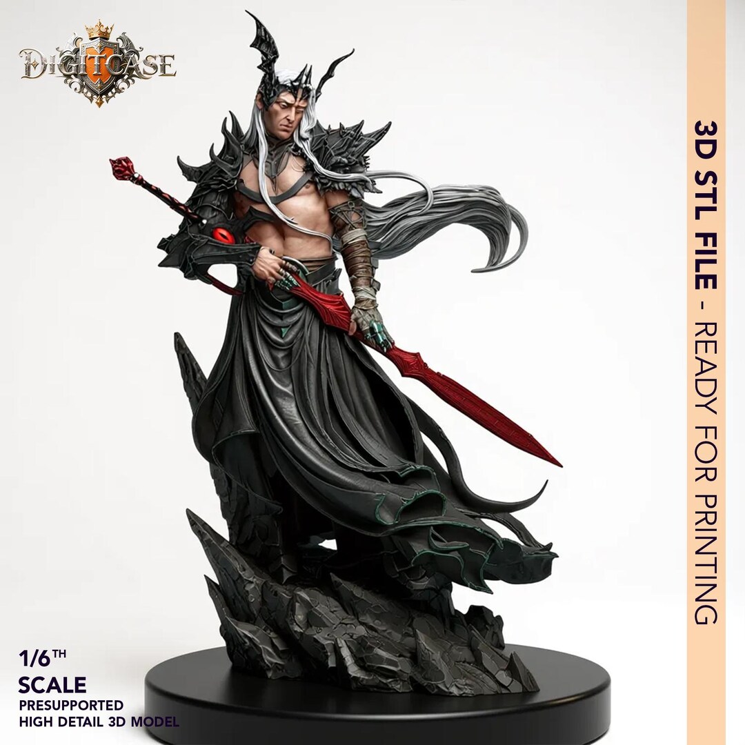 Dark Elf Warlord STL Statue for 3D Printing - Etsy