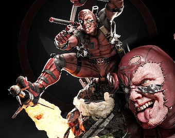Estatua y busto STL de Deadpool (descarga digital a escala 1/6)