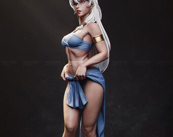 Anime Goddess STL 3D Print File | Elegant Waifu Pose with Water Shrine Base | FDM Model | High Detail 3D Print File Instant Download