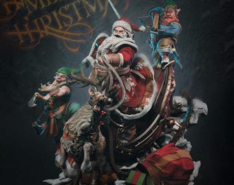 Modelo 3D Santa Claus STL (Estatua + Busto)
