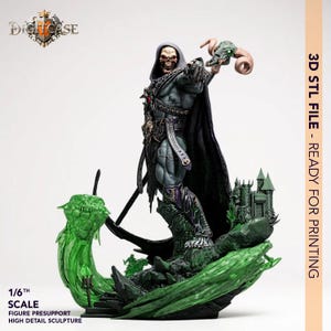 Evil Sorcerer Sculpture STL | 1/6 Scale | 3D STL Print File Model Download