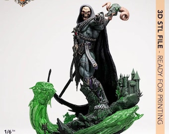Evil Sorcerer Sculpture STL | 1/6 Scale | 3D STL Print File Model Download