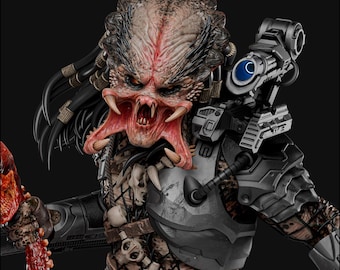 Film Predator STL | Legendarny łowca Yautja | Pełny rozmiar + popiersie | 2 warianty