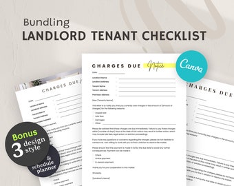Editable landlord tenant checklist | Rental Property Management Canva Templates | Tenant Guide, Move In Move Out List, Edit in CANVA