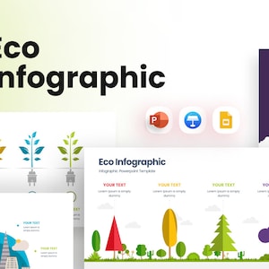 Eco Green Infographic PowerPoint Template | Sustainable Business Presentation | Environmental Data Visualization