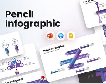 Creative Pencil Infographic PowerPoint Template | Visualize Concepts with Editable Slides | Modern Business and Educational Infographics