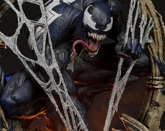 Venom Marvel / Estatua STL del monstruo simbionte arácnido / Modelo para impresión 3D