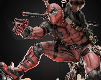Statuette 3D Deadpool + buste | Échelle 1/6 | Téléchargement du fichier d'impression 3D STL
