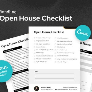 Luxury Open House Checklist | Real Estate Marketing | Open House Staging, Home Seller Checklist, Agent Flyer, Canva.