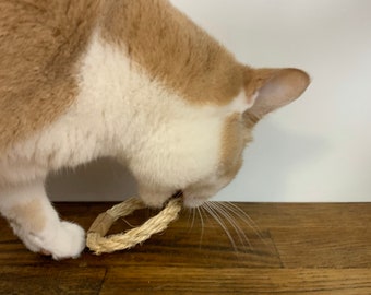 Cat Chew Toy, Natural Cat Toy, Cat Ring Toy, Toys for Cats, Sisal Toy, Cat Carrying Toy, Cat Toy, Cat Throw Toy, Kitten Teething Toy