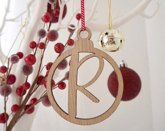 Wooden Initial Christmas Decoration