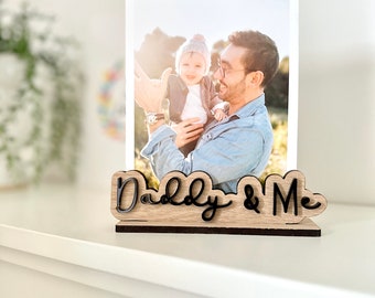 Freestanding Family Photo Frame, wooden photo stand, father's day gift