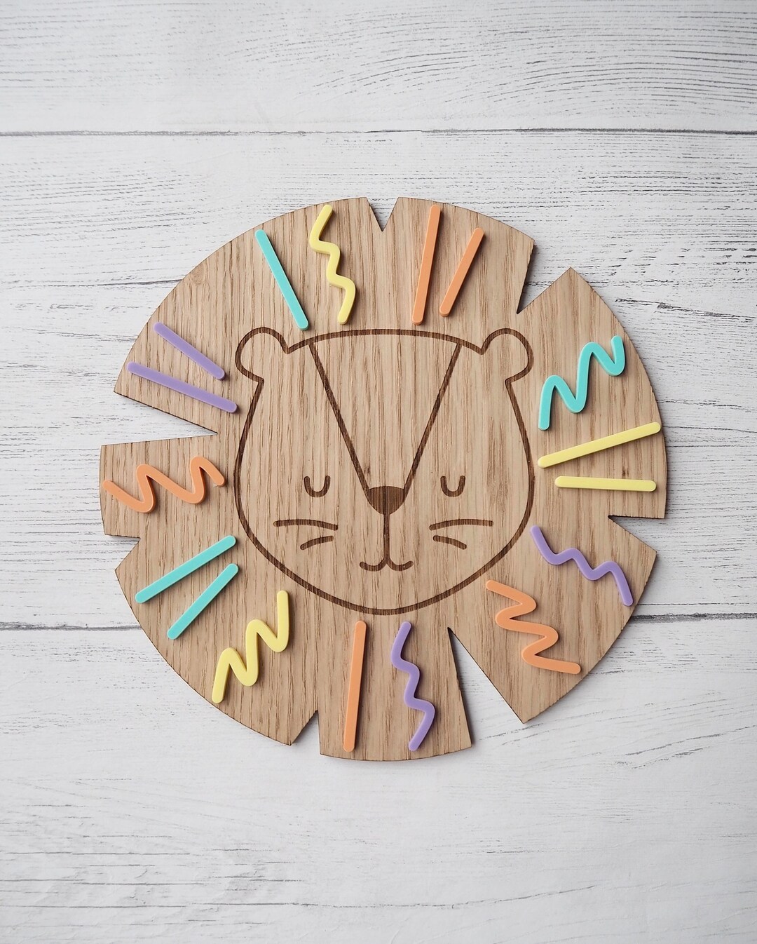 Wooden Lion Nursery Wall Decor , Wooden Animal Wall Plaque, Children's ...