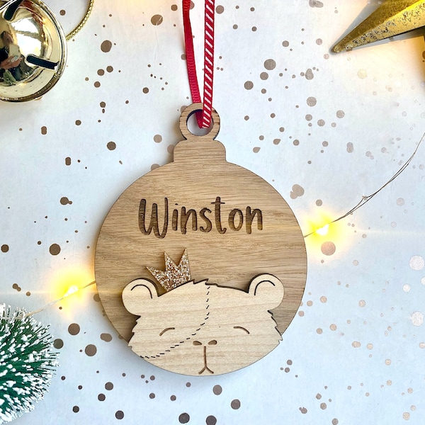Personalised Hamster Christmas Decoration, pet decoration, animal bauble, pet gift