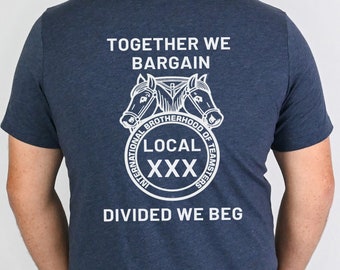 Customized Teamsters Union Shirt Personalizable Teamsters Members TShirt Gift Teamsters Contract T-Shirt for Local Members  Navy Blue