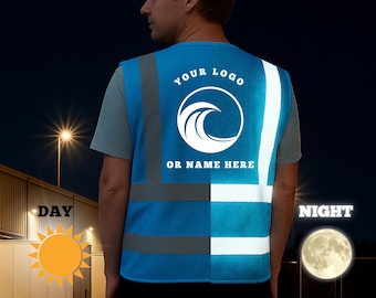 Custom Reflective Safety Vest with Pockets for Labor Union Member Gift Vest for Bus Drivers Construction Workers Local Union Customizable