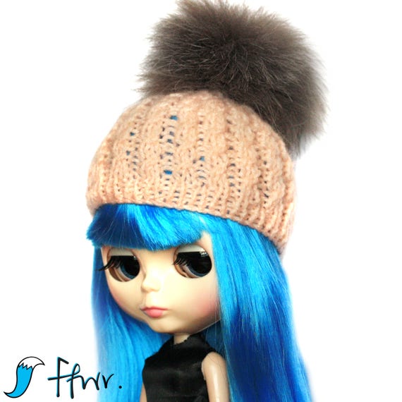 fox fur pom pom hat