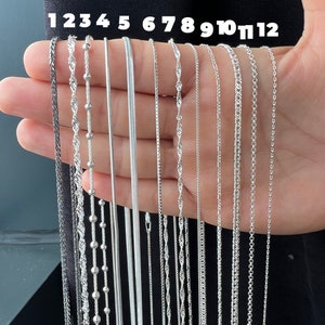 Sterling Silver Necklace Chain - Elegant 925 Sterling Silver Chain - Perfect for Pendants and Charms - High Quality Necklace for Women