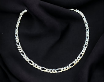 Sterling Silver Figaro Chain Necklace - For Men And Women Thick Chain - Silver Necklaces For Women - Jewelry Gift For Her Men Gifts