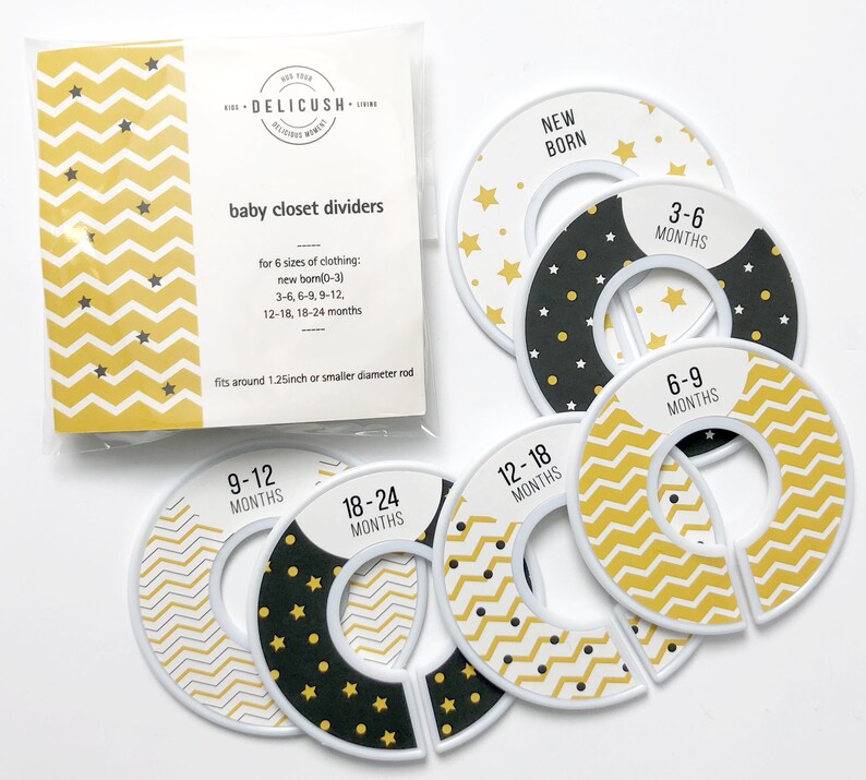 Baby Closet Size Dividers Set of 6 Organizers Stripe Etsy