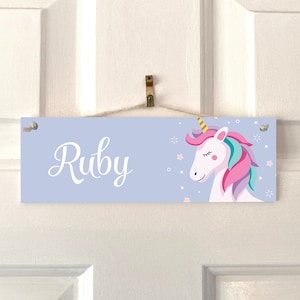 Unicorn Door Plaque - Personalised