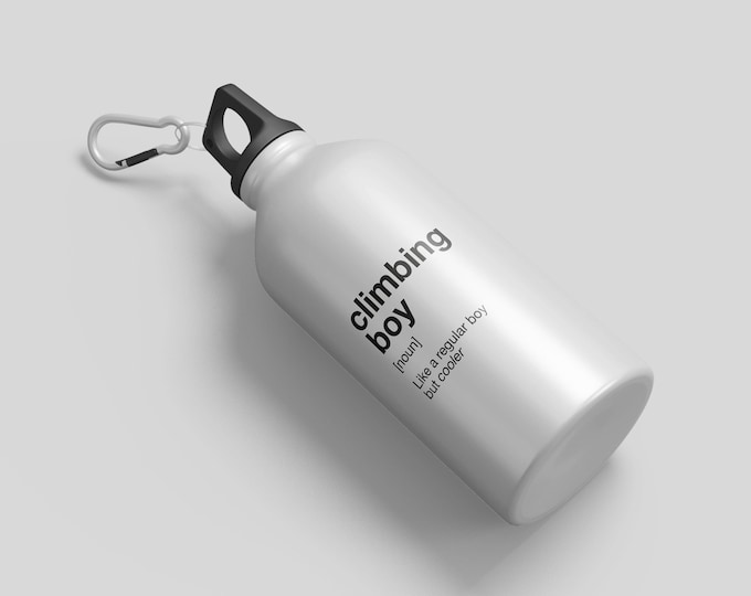 Climbing Boy Metal Water Bottle