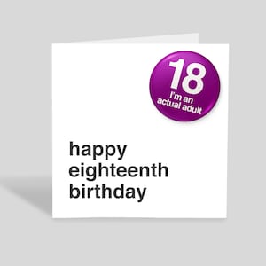 Carte et badge joyeux dix-huitième anniversaire