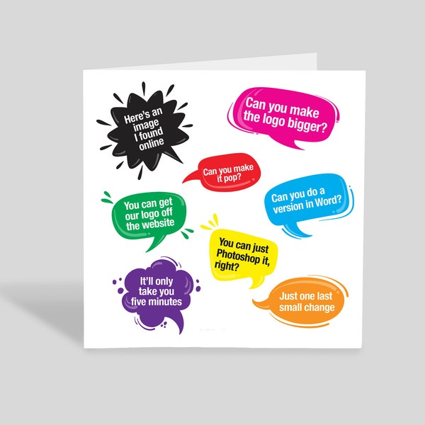Graphic Designer "Things That Clients Say" Card