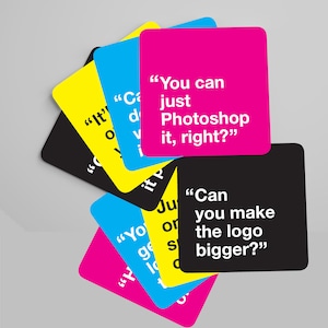 Graphic Design Coasters –  Funny Gift for Graphic designers – Stocking Filler, Secret Santa, funny Graphic Design sayings Coasters Set of 8