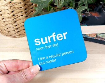Porta-copos para bebidas com tema de surfista – Presente para surfista – Lembrancinha de Natal, Amigo Secreto