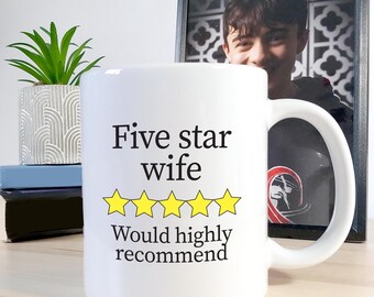 5 Star Wife, Five Star Wife Star Rating Valentine Birthday Mug