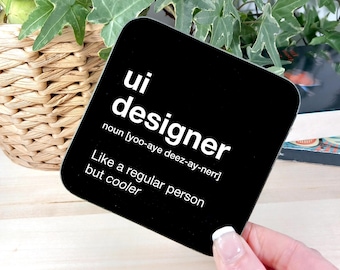UI Designer Coaster –  Funny Gift for UI Designers – Stocking Filler, Secret Santa