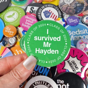 I Survived End of Year 2025 | School Leavers | Year 6 Button Pin Badge