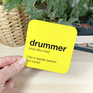 Drummer Drinks Coaster –  Gift for Drummer – Stocking Filler, Secret Santa, Gender Neutral Coaster