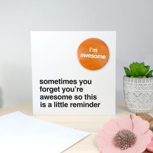 Kaart en badge You're Awesome