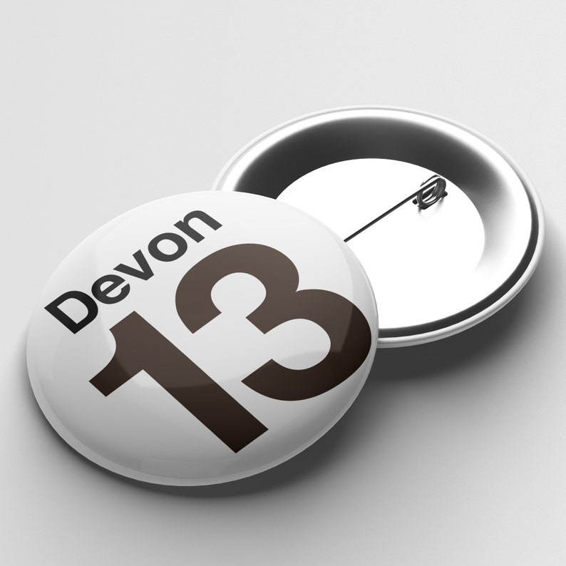 Personalised Birthday Age Button Badge Pin White