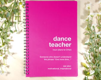 Bloc de notas A5 para profesor/a de baile: ¡el regalo perfecto! Descripción del bloc de notas A5 para profesor/a de baile.