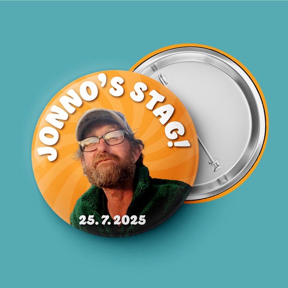 Personalized Photo Stag Party Badges: Bachelor Party Favors