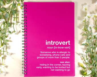 Introvert Definition A5 Notepad – Perfect Gift for introverts! Introvert Description A5 Notepad